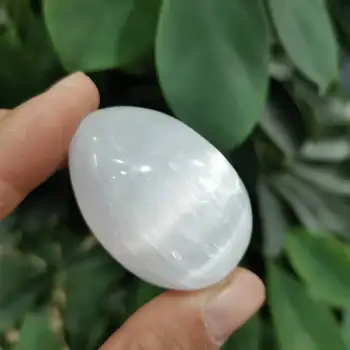 4cm Természetes selenite kristály gemston tojás Gipsz Kristály Tojás Csakra Gyógyító 1db