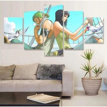 5 Darab Wall Art A Vásznon Anime, Manga, Poszterek, Képek Ábra Dekoráció Nyomatok Lakberendezés Modern Nappali Dekorációs Festmények