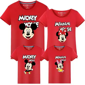 A Disney Család Mickey Egér póló baba-mama Ruházat Mama, valamint Mini Ruha póló Pamut Nézd Fiúk Anya Anya Ruhák