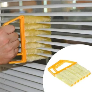 Hasznos Mikroszálas Ablak tisztító kefe légkondícionáló Duster tisztább a mosható velencei vak penge tisztítókendővel