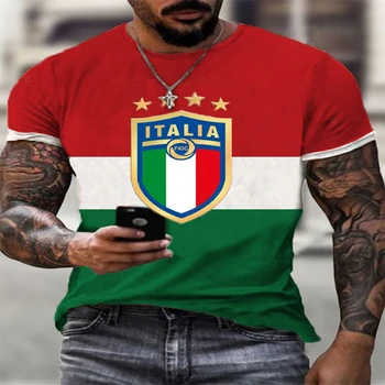 Olaszország nemzeti csapat, férfi 3D nyomtatott póló, férfi rövid ujjú pulóver, alkalmi kiadás, Mobil 1