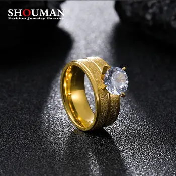 SHOUMAN 2021 Új Női Arany Gyűrű, Esküvői Fényes Köbméter Cirkon Kiváló minőségű Női Gyűrű, Ékszerek, Személyre szabott Egyedi, Exkluzív Ajándék
