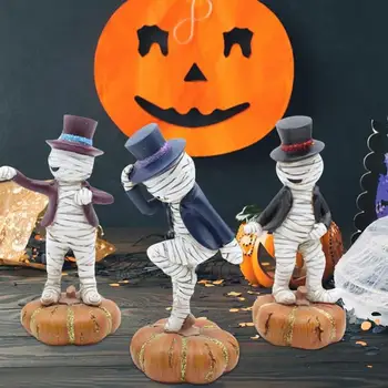 Vicces Gyanta Múmia Kötést Tánc Figurák Halloween Party Asztal Kézműves Díszek Alkalmas Lakberendezési Kiegészítők