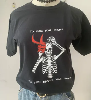 VIP HJN Tudni, Hogy Az Ellenség Graphic Tee Csontváz, Illusztrációk, Sorozat Női Póló T-shirt Harajuku Hpister póló