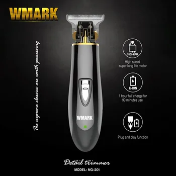 WMARK fodrászat Szakmai Retro Olaj Fejét Faragás Olló USB Férfiak Elektromos Ollóval Vágás vezeték nélküli haj clipper surker