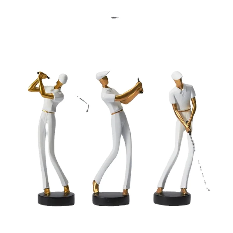 Modern, Kreatív Gyanta Golf Ember Szobor Bor Kabinet Nappali Kézműves Karakter Szobor Lakberendezési Figurák Esküvői Ajándék 5