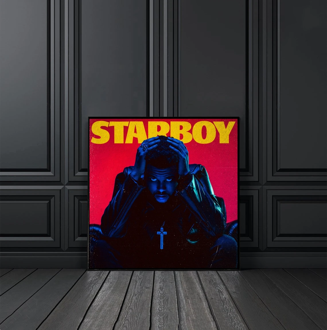 The Weeknd - Starboy Zenei Album Borító Vásznat Poszter Haza Falfestés Dekoráció (Nincs Keret) 0