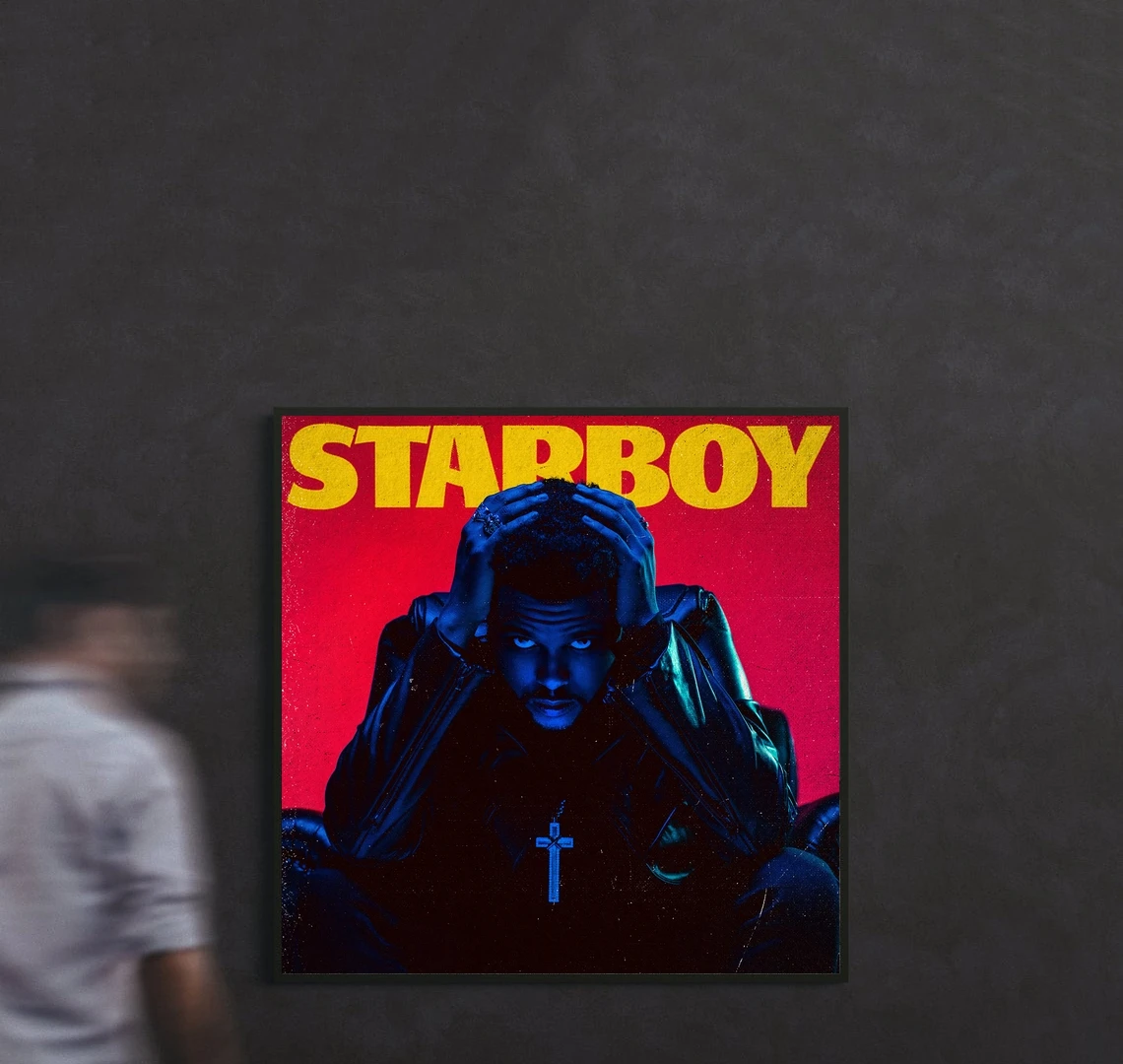 The Weeknd - Starboy Zenei Album Borító Vásznat Poszter Haza Falfestés Dekoráció (Nincs Keret) 1