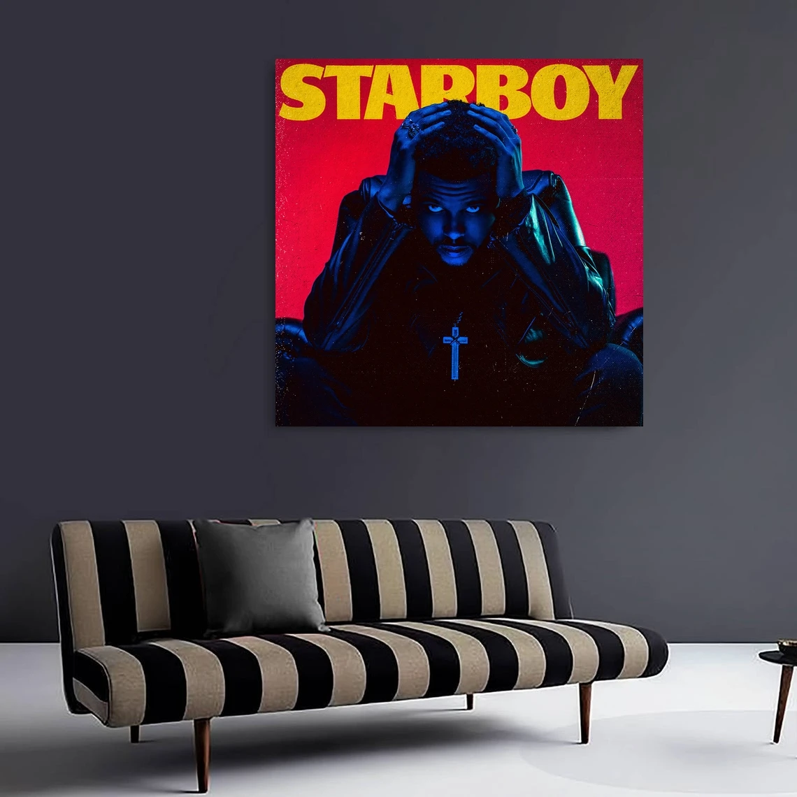 The Weeknd - Starboy Zenei Album Borító Vásznat Poszter Haza Falfestés Dekoráció (Nincs Keret) 2