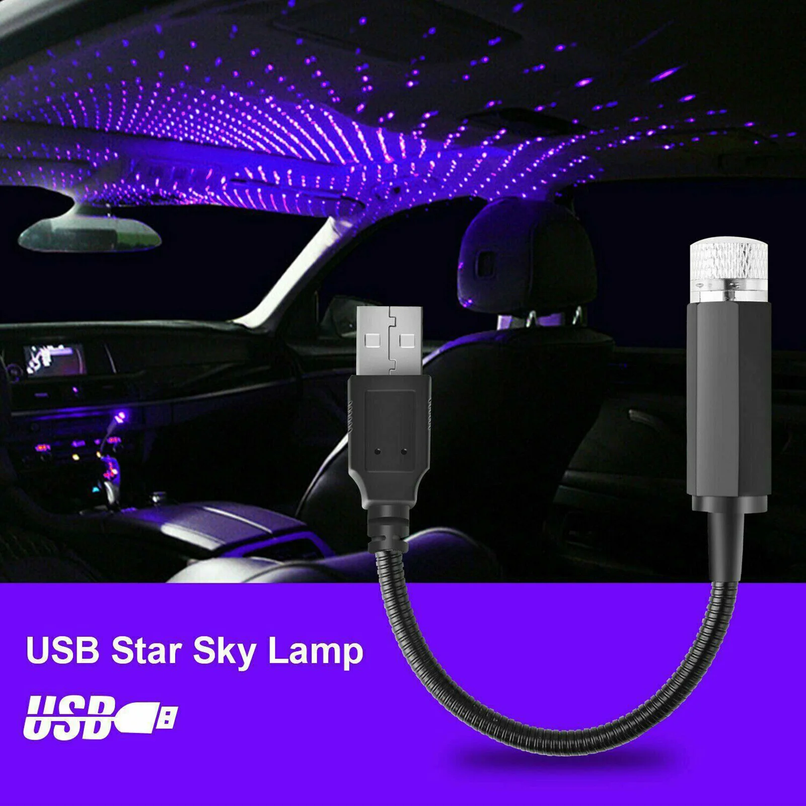 Autó Tető Star Light LED Csillagos Légkör Környezeti Belső Projektor USB-Dekoráció Este lakberendezés Galaxy Fények Acessories 4