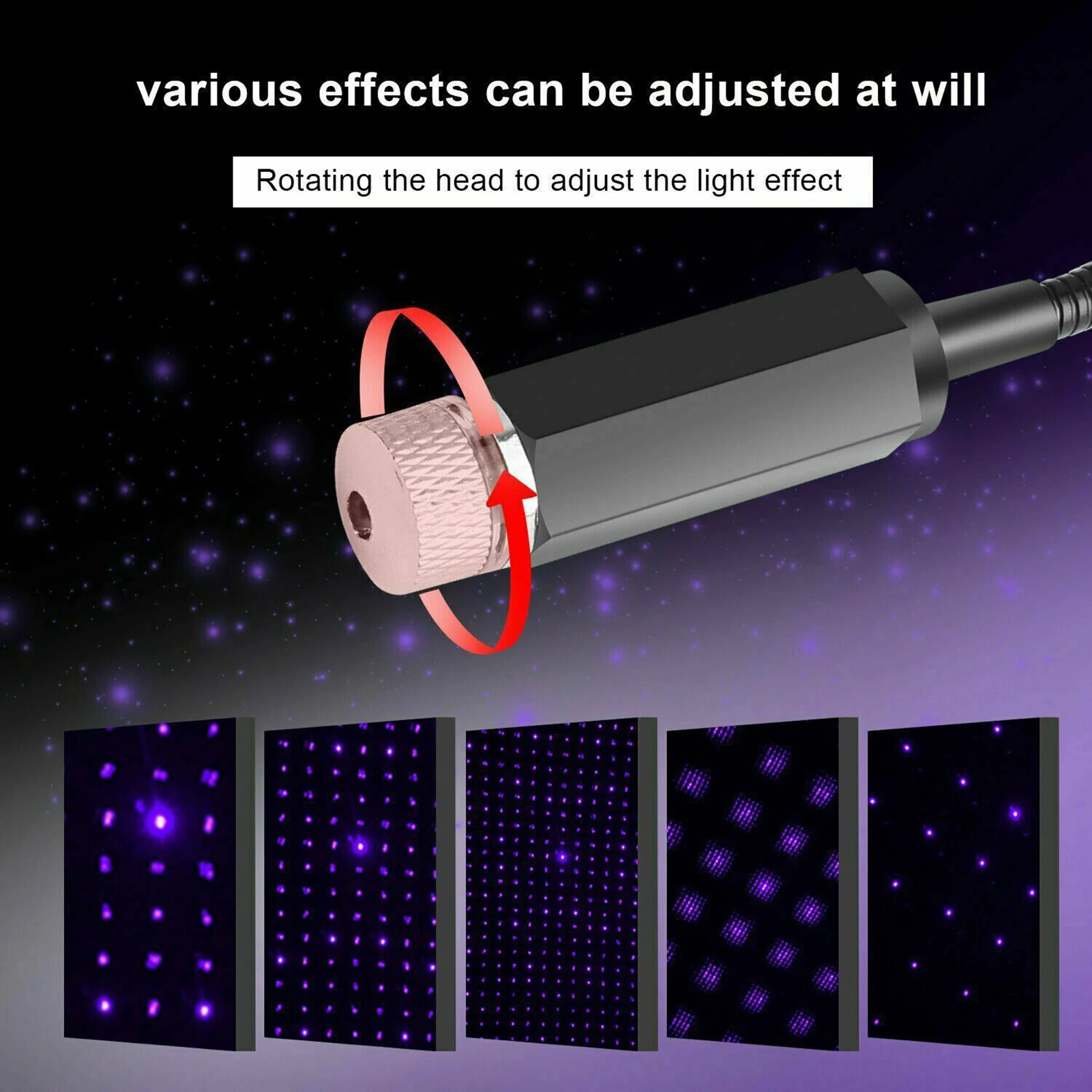 Autó Tető Star Light LED Csillagos Légkör Környezeti Belső Projektor USB-Dekoráció Este lakberendezés Galaxy Fények Acessories 5