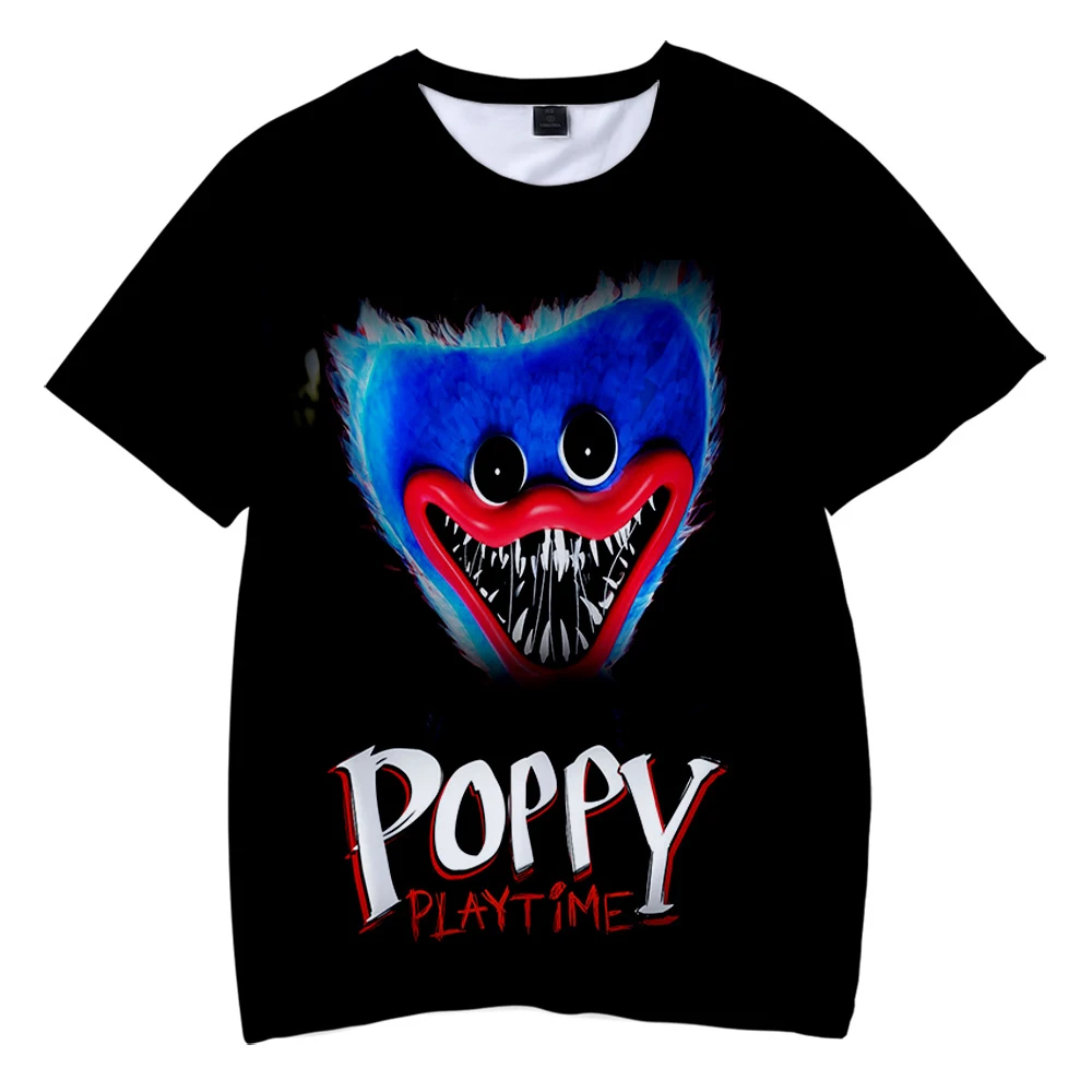 Poppy Játék 3D-s póló, Férfiak, Nők, Fiúk, Lányok, Gyerekek Cica Ölelést O-Nyakú, Rövid Ujjú Vicces Tshirt Anime Rajzfilm Streetwear Maximum 1