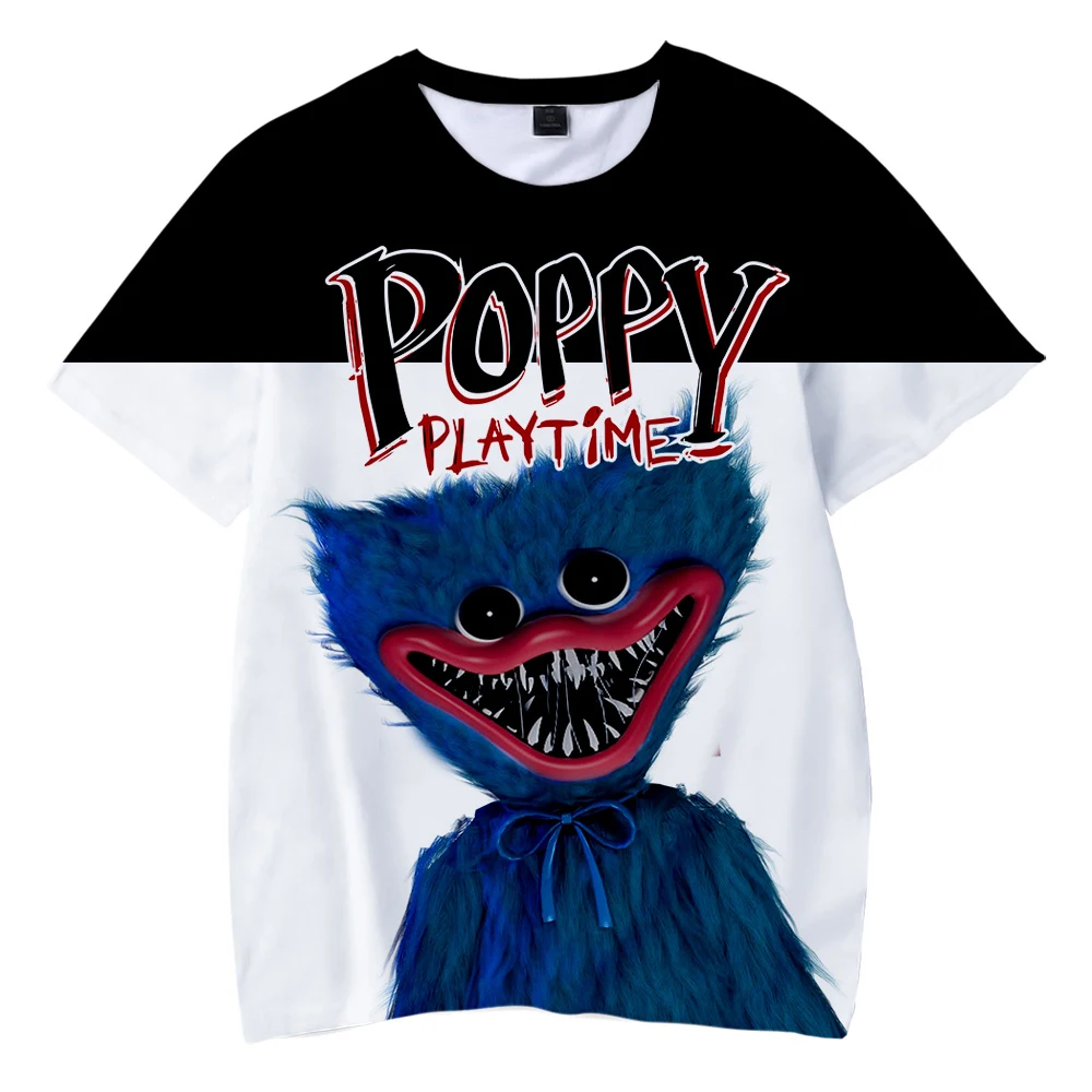 Poppy Játék 3D-s póló, Férfiak, Nők, Fiúk, Lányok, Gyerekek Cica Ölelést O-Nyakú, Rövid Ujjú Vicces Tshirt Anime Rajzfilm Streetwear Maximum 4