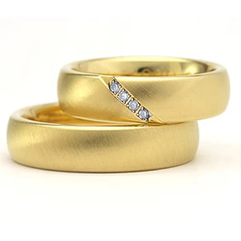 1 Pár Szeretet Szövetség arany párok esküvői gyűrű beállítása a férfiak, mind a nők 18k aranyozott zenekar az az ígéret javaslat gyűrű