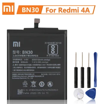 100% Eredeti Xiaomi BN30 Csere Akkumulátor Xiaomi Redmi 4A 3030mAh Nagy Kapacitású Akkumulátor, Ingyenes Eszközök