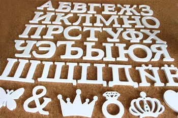 12cm Mesterséges fa fa orosz levelet ábécé word & számot használni haza esküvői dekoráció neve 3D Fali matricák