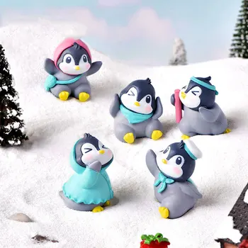 1db Mini Téli Pingvin Miniatűr Figura Játék Tündér Kert, Táj Díszek Bonsai Dekoráció Gyermek Ajándék, Szülinapi Dekoráció