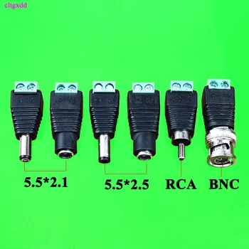 1DB RCA BNC 5.5*2.5 5.5 mm x 2.1 mm-es Nő Férfi DC tápkábel Adapter 5050 3528 5060 egyszínű LED Szalag, valamint CCTV Kamerák