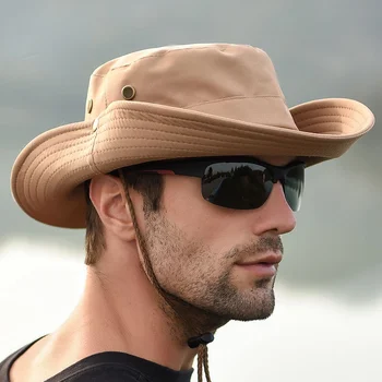 2021 kerti kalap férfi hegymászás kalap divat nagy karimájú lélegző kalap férfi nap árnyékban halász kalap