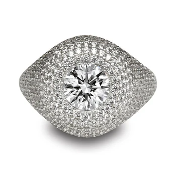 2021 Új, Teljes Gyémánt Retro S925 Ezüst Személyiség Mikro-Berakásos 1.5 CT SONA Kő Luxus Női Gyűrű