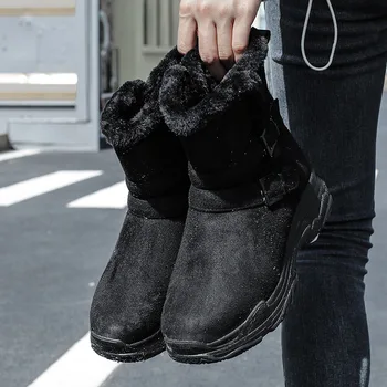 2021 új téli hó csizma női meleg bársony alkalmi divat a vastag talpú szabadtéri rövid csizma, vastag, pamut cipő