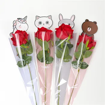 20db Rózsa Virág Csomagolás Táska Vízálló Rose Csomagolás Műanyag Táska Ajándék Csomagolóanyagok