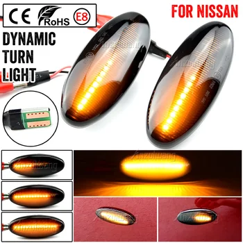 2db LED Dinamikus Oldalsó Helyzetjelző lámpa Lámpa Lámpa Nissan Navara D22 NP300 1998-2005 Datsun Határ Fiera PickUp Terrano