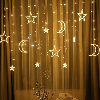 3,5 M Hold, Csillag Lámpa LED függöny Karácsonyi fények Fények Dekoráció Karácsonyi Ünnepek Új Év Függöny Garland Az Ablakon