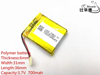 3.7 V 700mAh 603136 Lítium-Polimer LiPo Akkumulátor ion cellák Mp3 Mp4 Mp5 DIY PAD DVD E-könyv bluetooth headset