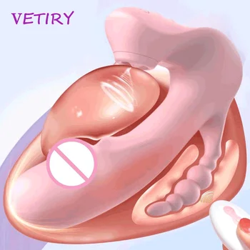 3 AZ 1-ben Szívó Anális Vibrátor Vagina Klitorisz Stimulátor Szóbeli Szívó Forgatás Gyöngyök Hordható Vibrátor, Vibrátorok Szex Játékok a Nők