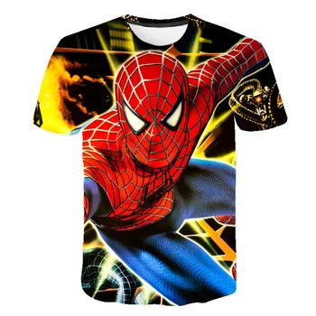 3D-s Fiúk póló Nyári Gyerekek Spiderman póló Rajzfilm Anime Divat Fiú Lány tshirt Jelmez Ruha Gyermek Ruha 4-14T