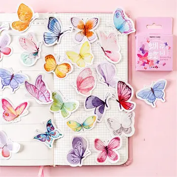 46Pcs Aranyos Pillangó Matricák DIY Scrapbooking Dekoratív Öntapadó Matrica Kawaii Írószer Tömítő Címkék Gyerekek Ajándékokat
