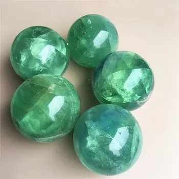 5cm Ritka Szép Zöld Fluorit Kristály Gömb, Labda Mexikó kvarc Gömb bázis reiki gyógyító