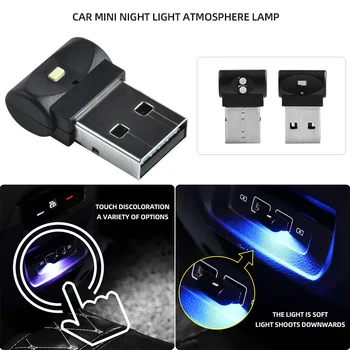 7 Színek Autós USB LED Auto Légkör Neon Környezeti Fény Dugó Mini Dekor Légzés Lámpa Autó Belső Dekoráció