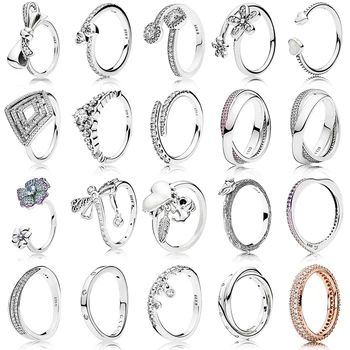 925 Sterling Ezüst Gyűrű Dicsőséges Virágzik Áttört Gyűrűk Női divat Ékszer Esküvő Party
