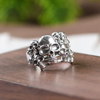 925 Sterling Ezüst Koponya Tervezés Gyűrűk Nők Évforduló Eljegyzési Gyűrű Divat Ékszerek Nyitó Állítható Gyűrű Nagykereskedelmi