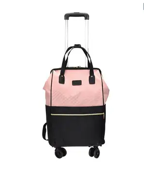 A nők Kerekes Hátizsák nő utazási gurulós bőrönd utazási hátizsák, kerekek Oxford, nagy kapacitású Utazási Guruló Bőrönd Táskák