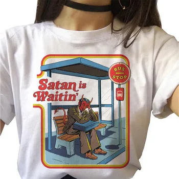 A sátán T-shirt a Halál Démon Lány póló, Horror Ördög Kaszás T-ing, Zord Baphomet Harajuku Grafikus póló Gonosz Női Felső