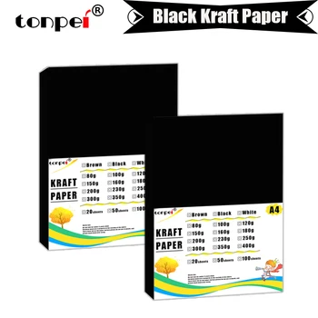 A4-es Fekete-Kraft Papír, Kézzel készített DIY Kártya vízi Jármű Fedélzetén Papír Vastag Pultipurpose Karton Graffiti Karton 20 50 db csomag