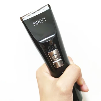 AIKIN Professzionális hajvágó Gép Borbély Fekete Színű C-Típusú USB-Töltés LCD Kerámia Haj Trimmer Tároló Táska