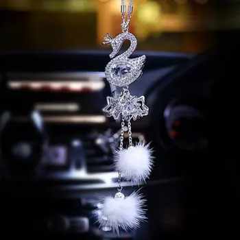 Autó medál crystal hattyú kreatív aranyos autó belső visszapillantó tükör, dekoráció, autó, medál, medál