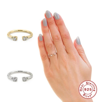 BOAKO Mini Nyitó Gyűrűk, Nők, Lányok, 925 Ezüst Gyűrű 2020 Trend Anillos Mujer Finom Ékszerek Párosított Gyűrűk Minimalista #8.9
