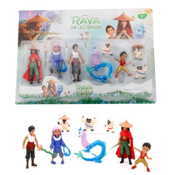 Disney Raya Az Utolsó Sárkány 8db/Set Rajzfilm PVC Raya Hercegnő akciófigura Modell Játékok Collectiable Baba Gyerek Születésnapi Ajándék