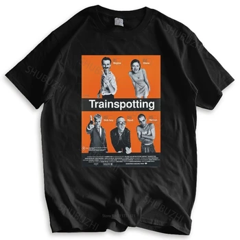Divat márka póló férfi ruházat laza Trainspotting póló Design Brit népszerű fekete komédia unisex felszerelt pamut tshirt a fiúk