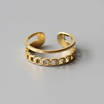 Dupla Rétegű, Üreges Női Gyűrű, Arany Színű Titán-Acél Ékszerek Évforduló Eljegyzési Gyűrűk