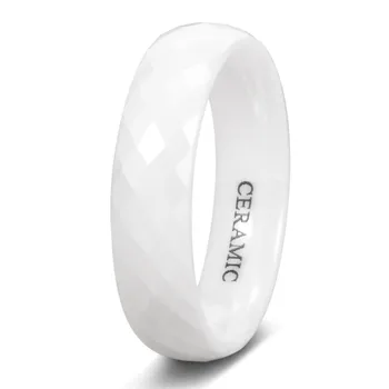 Eamti Új Fehér Kerámia Gyűrűk a Nők, a Férfiak 4/6mm Kézzel Vágott Divat Gyűrű Női Egyedi Design Ékszer Esküvő Zenekar Fényes