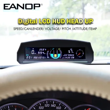EANOP GH500 Digitális LCD HUD, Head-up Display Nyelvet Autó Sebességét Monitor Univerzális Jármű Hozzáállás Feszültség Iránytű Naptár