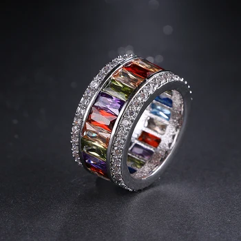 Emmaya Luxus Ujj Gyűrű Női Fehér Arany Színű, kiváló Minőségű Eljegyzési Gyűrűt CZ Kristály Ékszerek, Meglepetés Ajándék