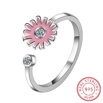 Esküvői Gyűrűk Anillos 100% 925 Sterling Gyűrűk Nők Napraforgó Design Klasszikus Thai Ékszerek Nyitott Gyűrű Szerető A Legjobb Ajándék