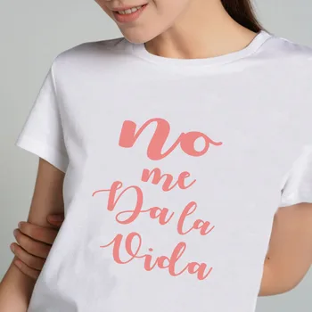ez nem élet, Divat spanyol Levél Nyomtatás póló Női Nyári Alkalmi Grafikai Pólók Női Esztétikai Vintage Maximum